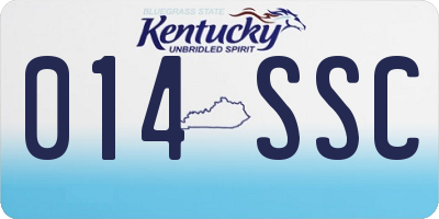 KY license plate 014SSC