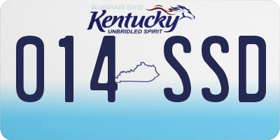 KY license plate 014SSD