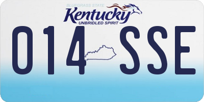 KY license plate 014SSE