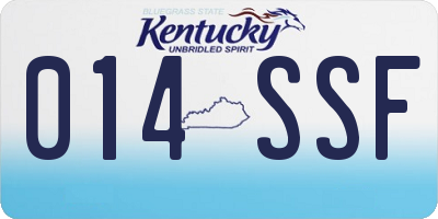 KY license plate 014SSF