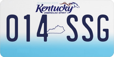 KY license plate 014SSG