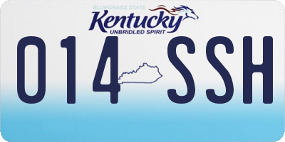KY license plate 014SSH