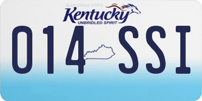 KY license plate 014SSI