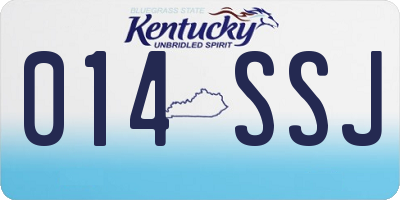 KY license plate 014SSJ