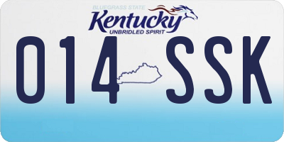 KY license plate 014SSK