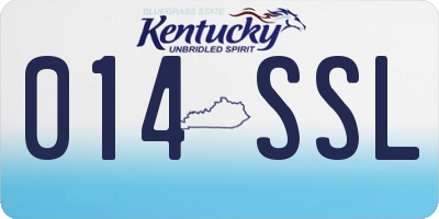 KY license plate 014SSL