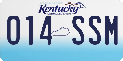 KY license plate 014SSM