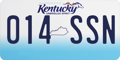 KY license plate 014SSN