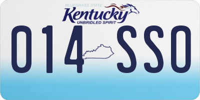 KY license plate 014SSO