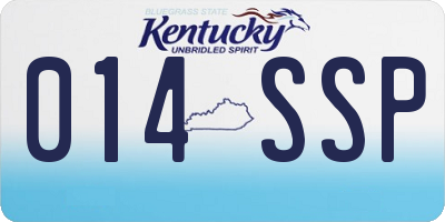 KY license plate 014SSP