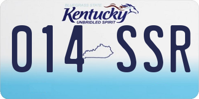 KY license plate 014SSR