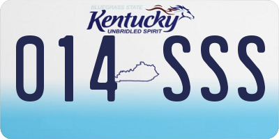 KY license plate 014SSS