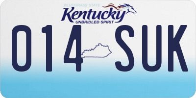 KY license plate 014SUK