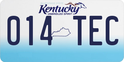 KY license plate 014TEC