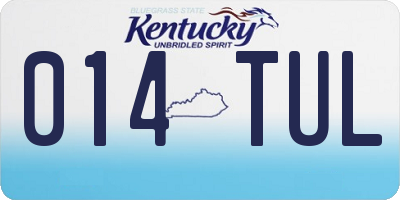 KY license plate 014TUL