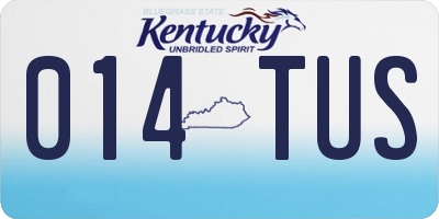 KY license plate 014TUS