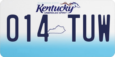 KY license plate 014TUW