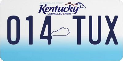 KY license plate 014TUX