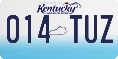 KY license plate 014TUZ