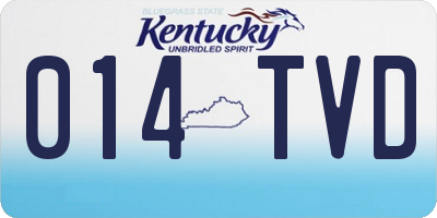 KY license plate 014TVD