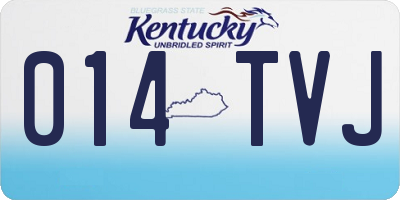 KY license plate 014TVJ
