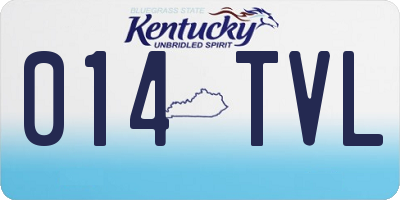 KY license plate 014TVL