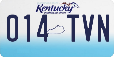 KY license plate 014TVN