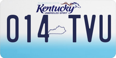 KY license plate 014TVU