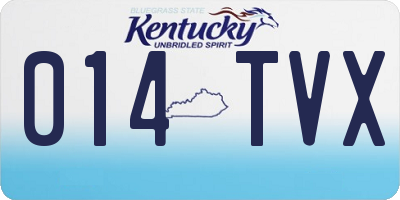 KY license plate 014TVX