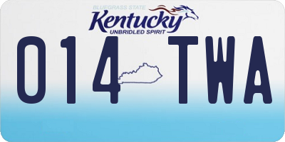 KY license plate 014TWA