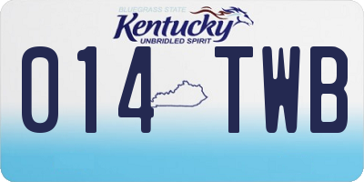KY license plate 014TWB
