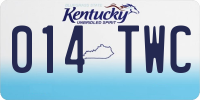 KY license plate 014TWC