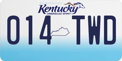 KY license plate 014TWD