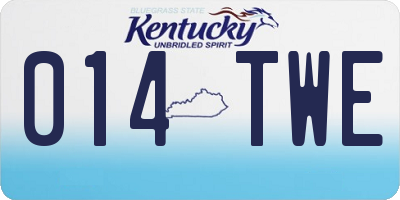 KY license plate 014TWE