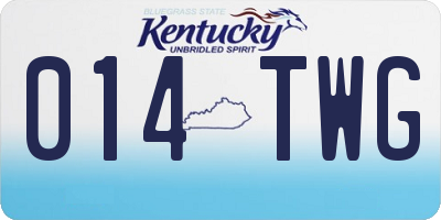 KY license plate 014TWG