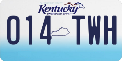KY license plate 014TWH