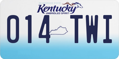 KY license plate 014TWI