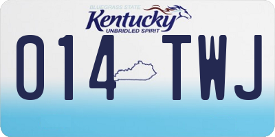 KY license plate 014TWJ