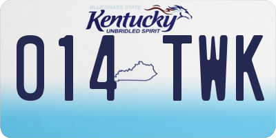 KY license plate 014TWK