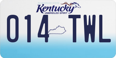 KY license plate 014TWL