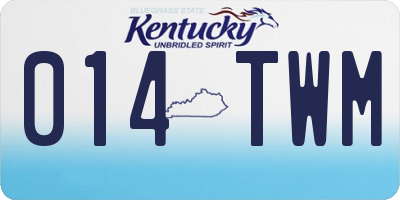 KY license plate 014TWM