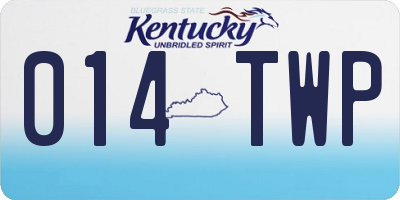 KY license plate 014TWP