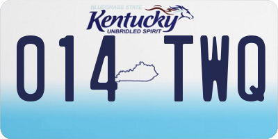 KY license plate 014TWQ