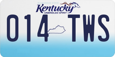 KY license plate 014TWS