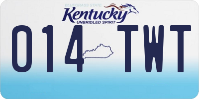 KY license plate 014TWT