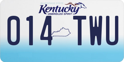 KY license plate 014TWU