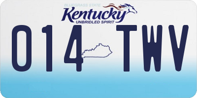 KY license plate 014TWV