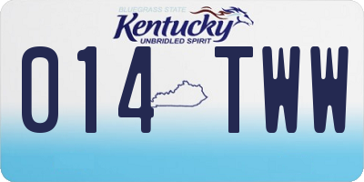 KY license plate 014TWW