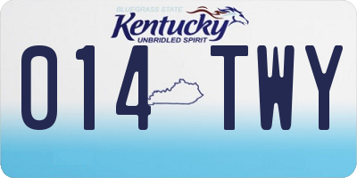 KY license plate 014TWY