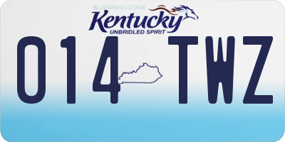 KY license plate 014TWZ